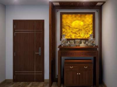 Hướng dẫn chi tiết cách bố trí nội thất phòng thờ hài hòa PT005